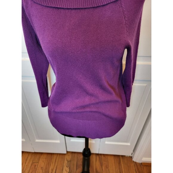 Purple Marilyn Monroe Neckline Collared Sweater M Retro Twee Classic PinUp - Picture 4 of 7